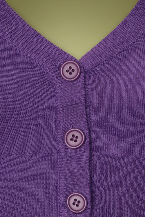 Mak Sweater - 50s Shela Cropped Cardigan in Blueberry Purple 3