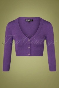 Mak Sweater - 50s Shela Cropped Cardigan in Blueberry Purple