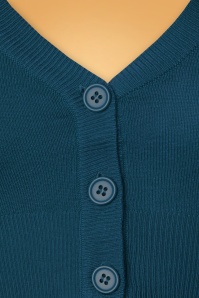 Mak Sweater - Shela Cropped Cardigan Années 50 en Bleu Canard 3