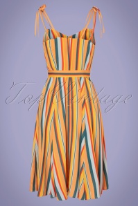 Collectif Clothing - Elsie Sahara Stripe Swing-Kleid in Multi 2