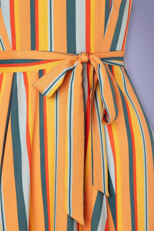 Collectif Clothing - Elsie Sahara Stripe Swing Dress Années 50 en Multi 4