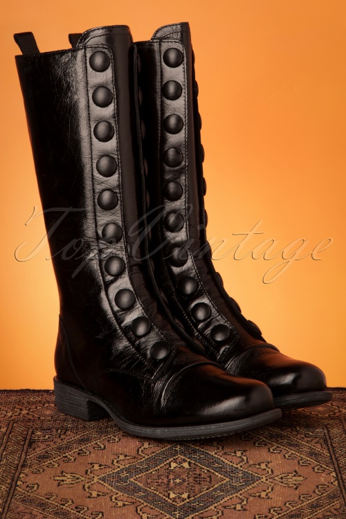 Miz Mooz - Lincoln Leather Boots Années 60 en Noir