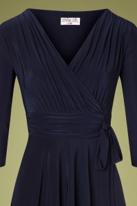 Vintage Chic for Topvintage - Cassandra Midi Dress Années 50 en Bleu Marine 4