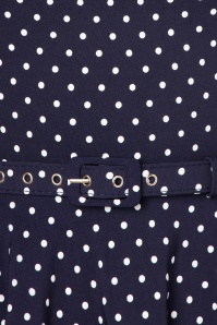 Unique Vintage - Devon Dot Swing Dress Années 50 en Bleu et Blanc 5