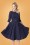 Unique Vintage - Devon Dot Swing Dress Années 50 en Bleu et Blanc 2