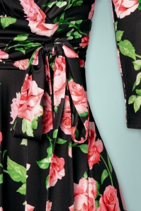 Vintage Chic for Topvintage - 50s Vianna Roses Dress in Black 6