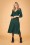 King Louie - Lynn Beauvoir Bellsleeve Dress Années 60 en Vert Pin