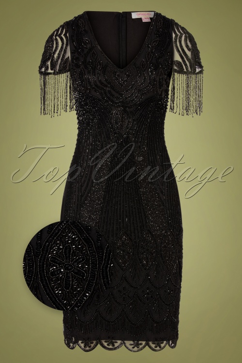 GatsbyLady - 20s Marta Flapper Dress in Black 2