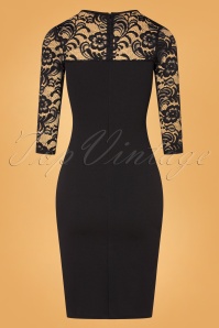 Vintage Chic for Topvintage - 50s Ryleigh Lace Pencil Dress in Black 3