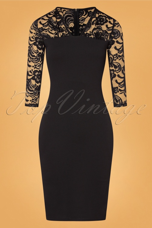Vintage Chic for Topvintage - 50s Ryleigh Lace Pencil Dress in Black