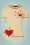 Jamie Arrow Through The Heart Pullover Années 50 en Beige et Rouge