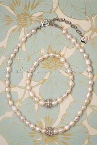 Lovely - Fresh Water Pearl Bracelet Années 50 en Argenté 2
