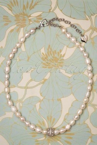 Lovely - Fresh Water Pearl Necklace Années 50 en Argenté