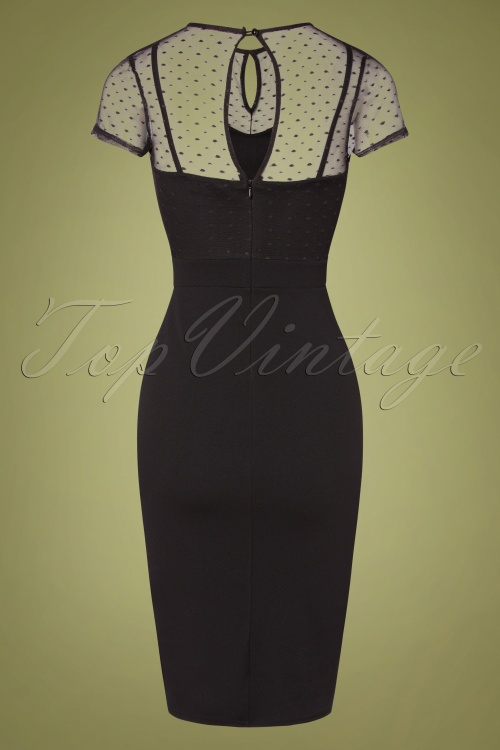 Vintage Chic for Topvintage - Norah Bleistiftkleid in Schwarz 3
