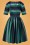 Collectif Clothing - Amber-Lea Twilight Stripe Swing-Kleid in Grün