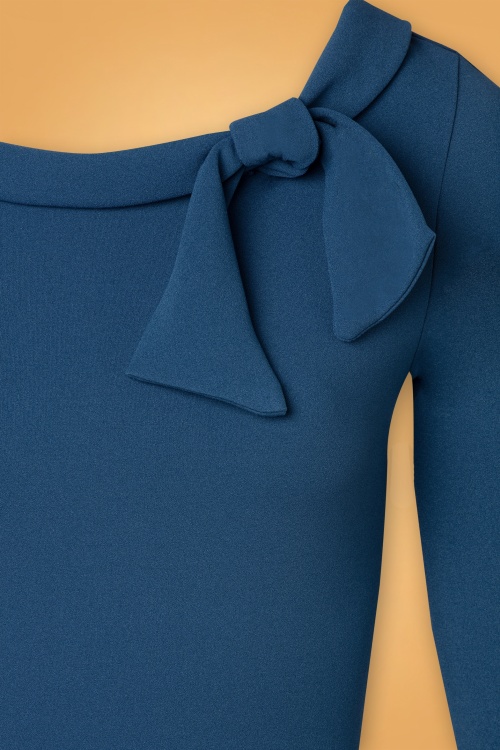 Vintage Chic for Topvintage - Beverly Swing Dress Années 50 en Bleu Pétrole  4