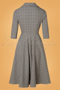 Vixen - 50s Barbara Check Swing Dress in Grey 5