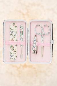 The Vintage Cosmetic Company - Floral Manicure Purse in Pink