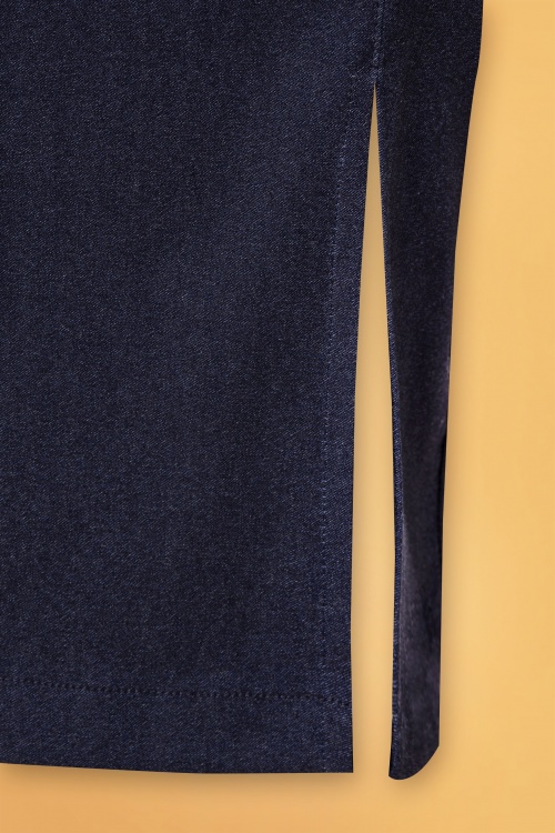 Steady Clothing - Cora Pencil Skirt Années 50 en Bleu Jean 3