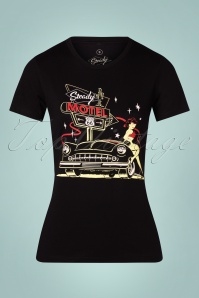 Steady Clothing - 50s Sunset On 66 Girls T-Shirt in Black