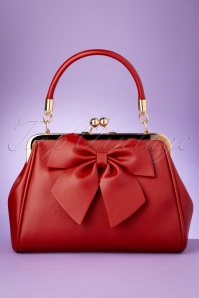 Banned Alternative - 50s Lockwood Bow Handbag in Red