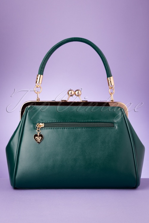 Banned Alternative - 50s Lockwood Bow Handbag in Green 4