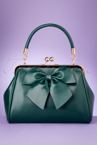 Banned Alternative - Lockwood Bow Handbag Années 50 en Vert