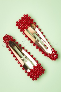 Banned Retro - 50s Joy Hair Clip Set in Red 2