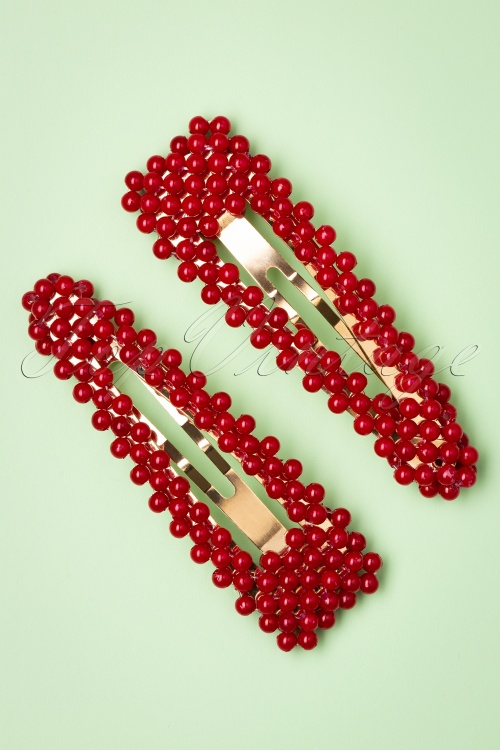 Banned Retro - 50s Joy Hair Clip Set in Red