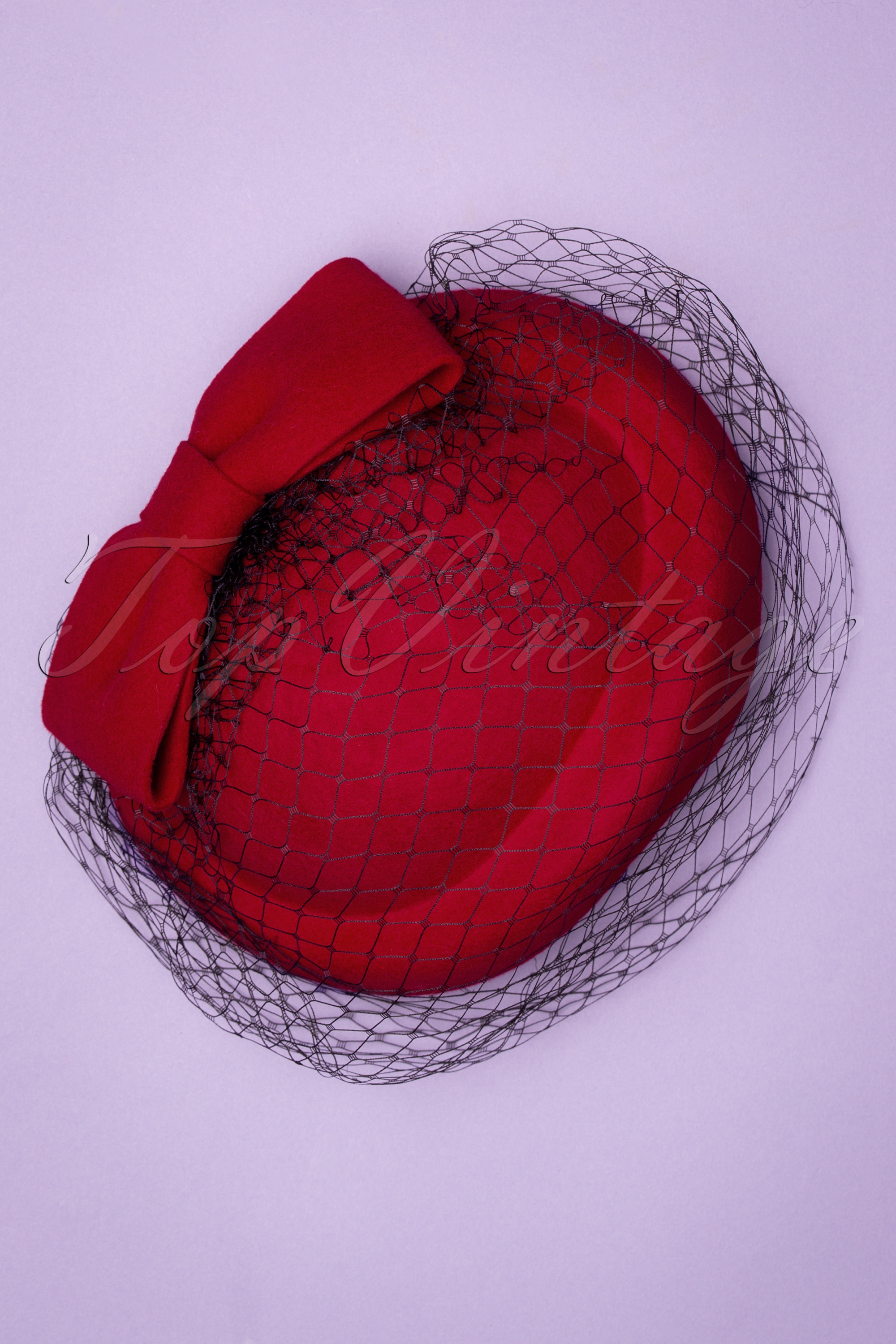 Banned Retro - Shamira Fascinator in lippenstiftrood 2