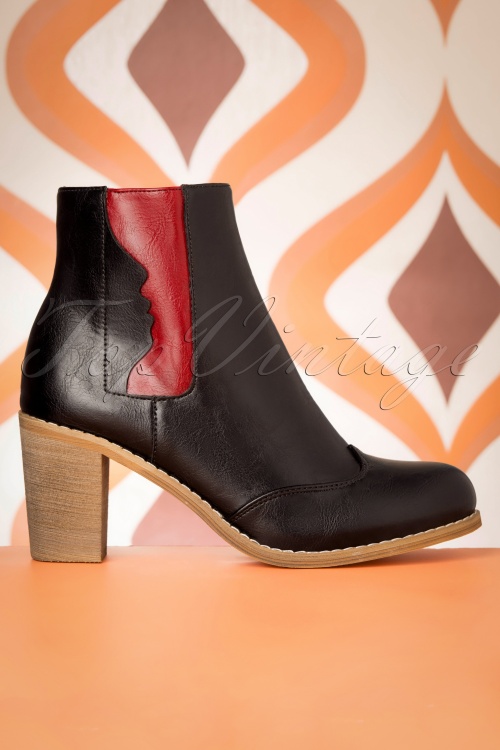 Banned Retro - 70s Keenak Face Boots in Black 3