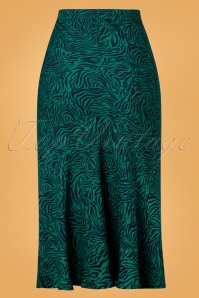 Sugarhill Brighton - 60s Alexandra Wild Nights Midi Skirt in Green 2