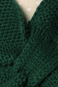 Banned Retro - 50s Fru Fru Knitted Scarf in Forest Green 2