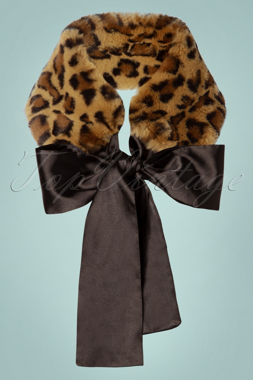 50s Natasha Faux Fur Scarf in Leopard