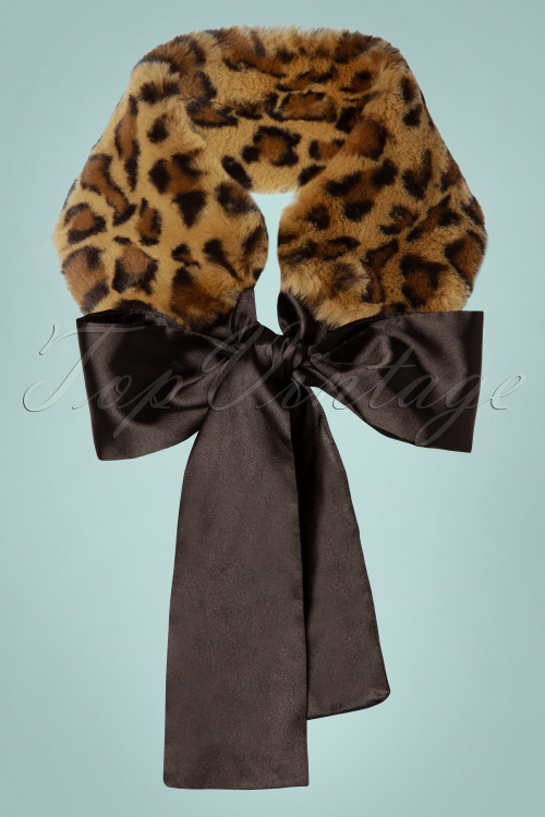 Banned Retro - Natasha faux fur sjaal in luipaardmotief