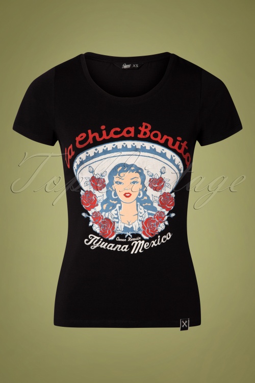Queen Kerosin 33789 La Chica Bonita Tee Black 20200821 002W