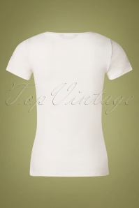 Queen Kerosin - 50s Trouble Maker T-Shirt in Off-White 3