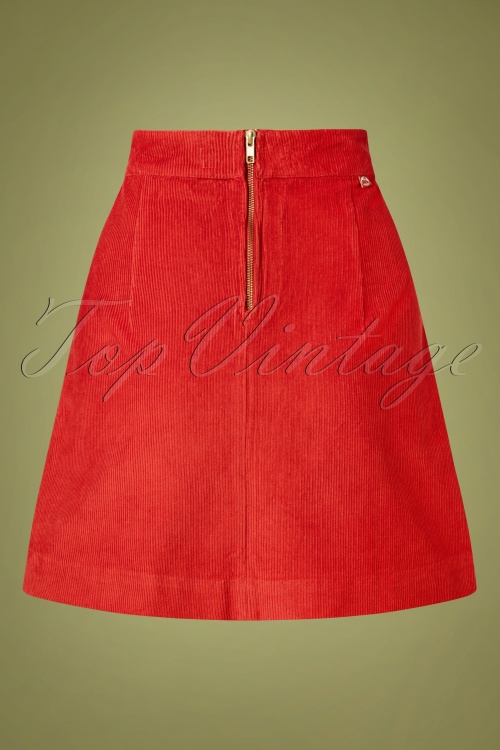 Danefae - 70s London Corduroy Skirt in Dark Rust 2