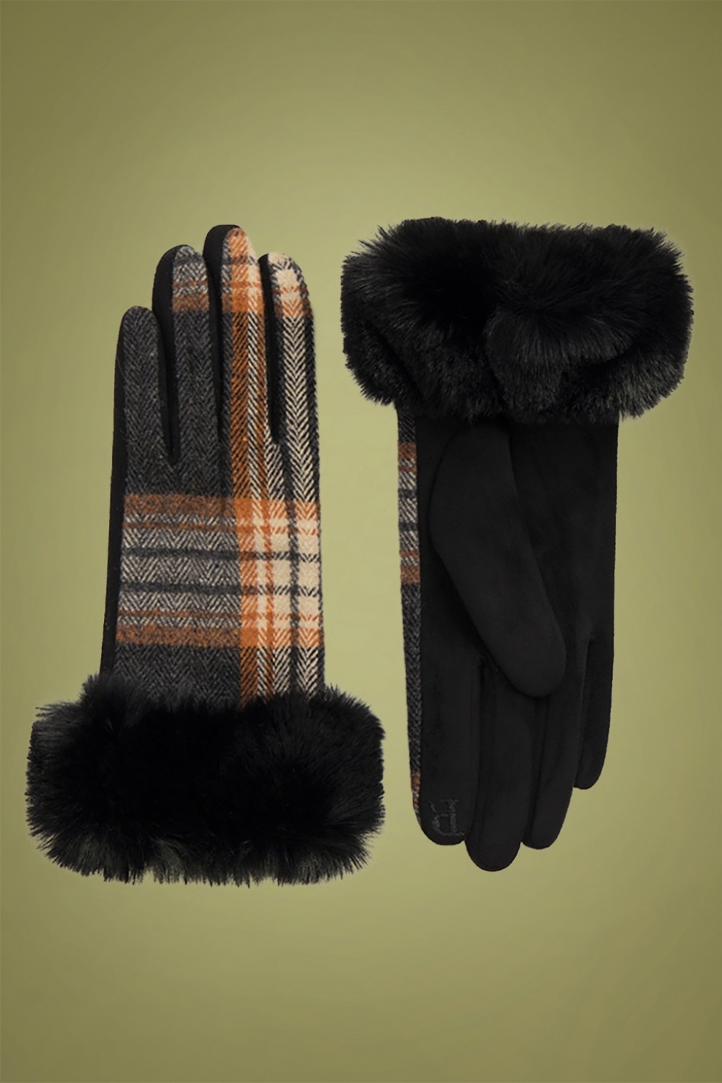 vintage fur gloves