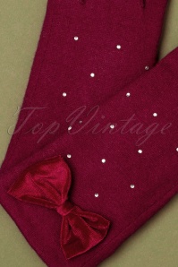 Amici - 50s Myla Sparkly Wool Gloves in Red 2