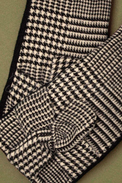 Amici - Vivien Houndstooth Wool Gloves Années 50 en Noir 2