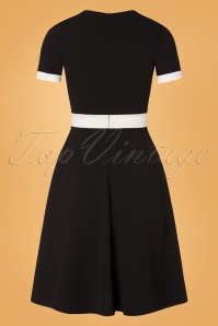 Vintage Chic for Topvintage - Verona Swing Dress Années 60 en Noir et Blanc 2