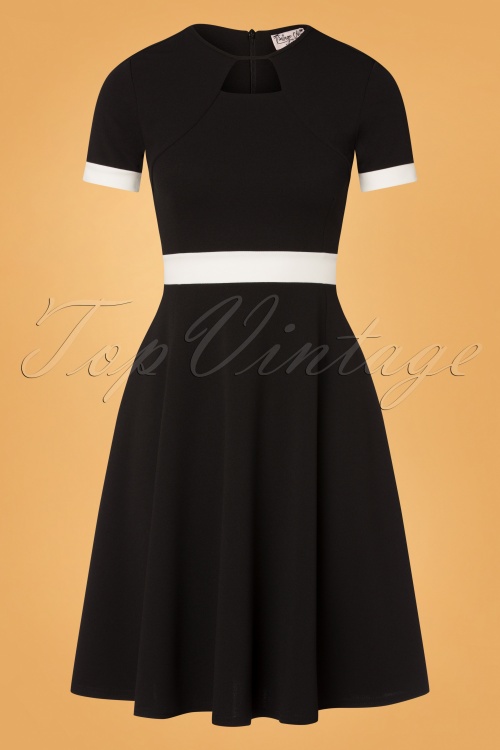 Vintage Chic for Topvintage - Verona Swing Dress Années 60 en Noir et Blanc