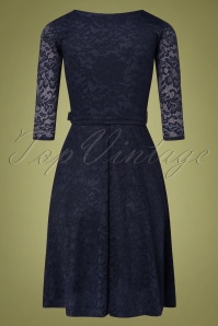 Vintage Chic for Topvintage - 50s Myra Lace Tea Dress in Navy 3