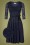 Myra Lace Tea Dress Années 50 en Bleu Marine