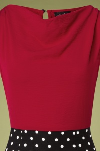 Steady Clothing - Ramona Polkadot Wiggle jurk in rood en zwart 3