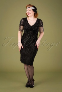 GatsbyLady - 20s Marta Flapper Dress in Black