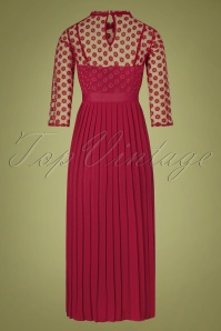 Little Mistress - 60s Martyna Midaxi Dress in Raspberry Red 2