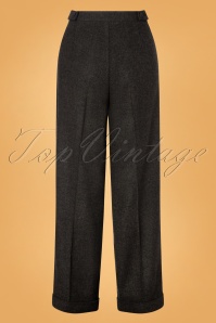 Banned Retro - 40s Button Side Trousers in Grey 2