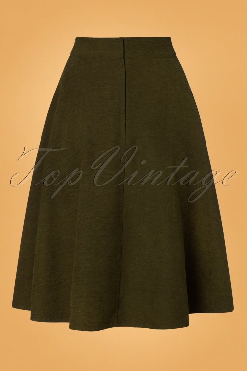 Banned Retro - 40s Sophisticated Lady Swing Skirt in Green 2